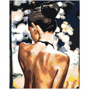 Девушка с обнаженной спиной Раскраска картина по номерам на холсте