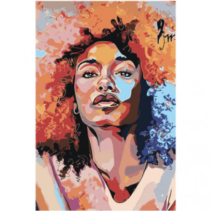 Девушка афро арт Раскраска картина по номерам на холсте