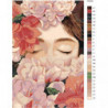 Девушка в розовых цветах 80х120 Раскраска картина по номерам на холсте