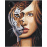 Девушка тигрица 80х100 Раскраска картина по номерам на холсте