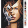 Девушка тигрица 80х100 Раскраска картина по номерам на холсте