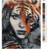 Девушка тигр единение 80х100 Раскраска картина по номерам на холсте