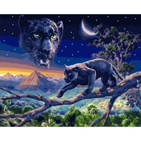  Ночная охота Раскраска картина по номерам на холсте МСА634