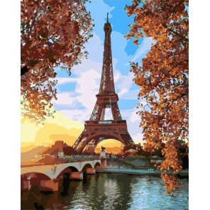  Осенний Париж Раскраска картина по номерам на холсте МСА656