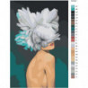 Скромная девушка с цветком на голове 80х120 Раскраска картина по номерам на холсте