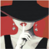 Женщина в черной шляпе Раскраска картина по номерам на холсте