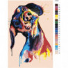 Радужная собака поп-арт 100х150 Раскраска картина по номерам на холсте