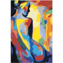Силуэт радужной обнаженной женщины 80х120 Раскраска картина по номерам на холсте