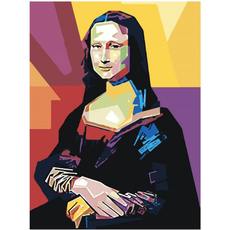 Красочная Мона Лиза поп-арт 75х100 Раскраска картина по номерам на холсте