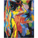 Фигура красочной обнаженной девушки 80х100 Раскраска картина по номерам на холсте