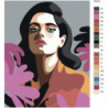 Портрет брюнетки поп-арт 80х100 Раскраска картина по номерам на холсте