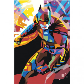 Красочный бэтмен 100х150 Раскраска картина по номерам на холсте