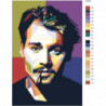 Красочный Джонни Депп Поп-арт 100х150 Раскраска картина по номерам на холсте