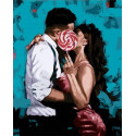  Карамельный поцелуй Раскраска картина по номерам на холсте MCA1009