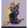 Пример вышитой работы Очарование черной кошки Набор для вышивания МП Студия М-295
