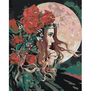  Девушка и луна Раскраска картина по номерам на холсте AAAA-RS034-100x125