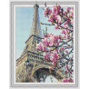 Пример выложенной мозаики Весна в Париже Алмазная мозаика вышивка на подрамнике Molly KM0644