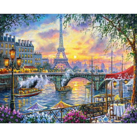  Париж на закате Алмазная мозаика вышивка на подрамнике Molly KM0892