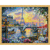 Пример выложенной мозаики Париж на закате Алмазная мозаика вышивка на подрамнике Molly KM0892
