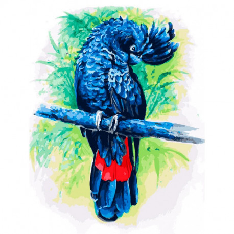  Синий попугай Раскраска картина по номерам на холсте 362-AS