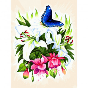  Бабочка в ботаническом саду Раскраска картина по номерам на холсте 363-AS
