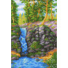  Лесной водопад Канва с рисунком для вышивки МП Студия СК-078