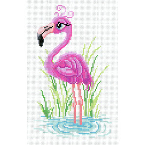  Мечтательный фламинго Канва с рисунком для вышивки МП Студия СК-005