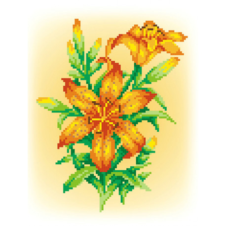  Огненная лилия Канва с рисунком для вышивки МП Студия СК-034