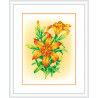 Пример оформления в рамку Огненная лилия Канва с рисунком для вышивки МП Студия СК-034