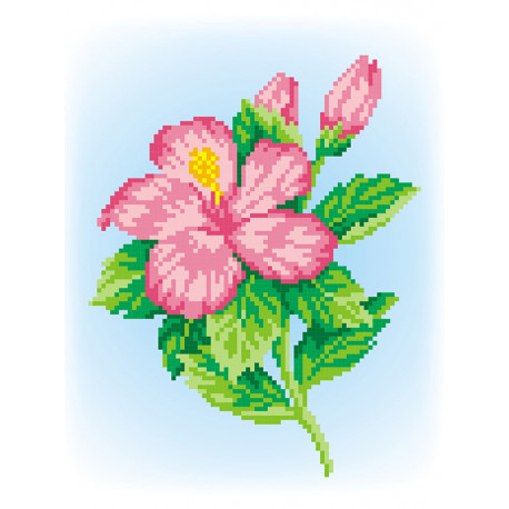  Розовый цветок Набор для вышивания МП Студия КН-372