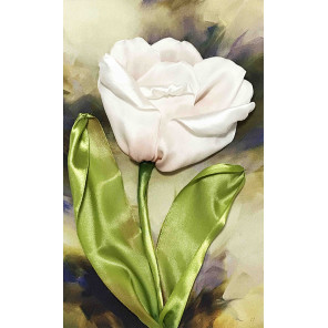  Белый тюльпан Набор для вышивки лентами Каролинка КЛ(Н)-4015