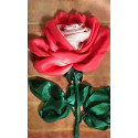 Бело-розовая роза Набор для вышивки лентами Каролинка