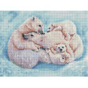 Все вместе. Семья белых медведей 30х40см Алмазная мозаика вышивка на подрамнике