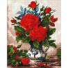  Букет красный роз Алмазная мозаика вышивка на подрамнике GF3197