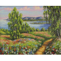 Сельский пейзаж Алмазная мозаика вышивка на подрамнике