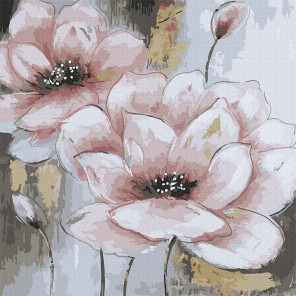  Розовые цветы Раскраска картина по номерам на холсте Molly KH0946