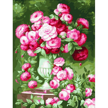 Розовый букет Раскраска по номерам акриловыми красками на холсте Menglei