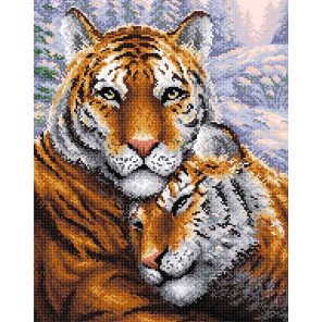 Пример оформления в рамку Тигры Алмазная вышивка мозаика BrilliArt МС-020