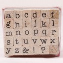 Алфавит маленький Набор деревянных штампов для скрапбукинга, кардмейкинга Stamperia