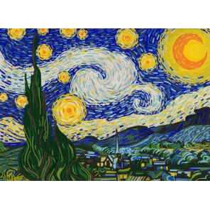  Звездная ночь. Ван Гог Ткань с нанесенным рисунком для вышивки бисером Конек 8499