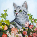 Кот в саду Алмазная мозаика вышивка Гранни AG2499