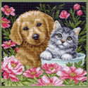 Котик и собачка Набор для вышивания Матренин посад