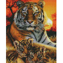 Тигриная семья Алмазная мозаика вышивка на подрамнике