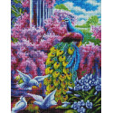 Павлин в саду Алмазная мозаика вышивка на подрамнике