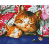  Семейка кошек Алмазная мозаика вышивка на подрамнике GF4385
