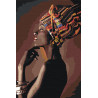 Портрет африканки в профиль 80х120 Раскраска картина по номерам на холсте