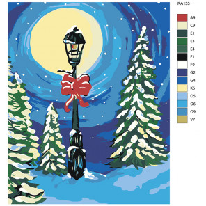 Одинокий фонарь Раскраска по номерам на холсте Живопись по номерам RA133