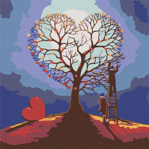 Дерево любви Раскраска картина по номерам на холсте RA065