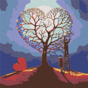 Дерево любви Раскраска картина по номерам на холсте