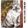  Кошка на крылечке Раскраска картина по номерам на холсте A111